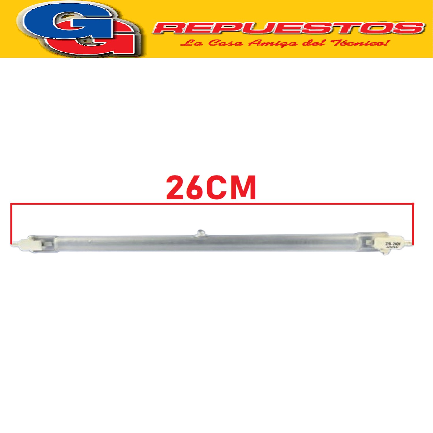 TUBO HALOGENO PARA ESTUFA de 26cm de largo