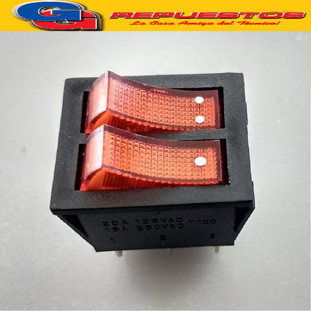 LLAVE DOBLE CON LUZ PARA RADIADOR DE ACEITE 16 AMPER
