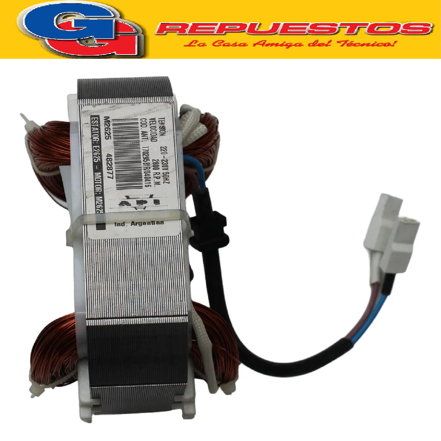 ESTATOR CAMPO ORIGINAL PARA SECARROPAS KOHINOOR A-652 C-755  SECARROPAS COLUMBIA HTS 4500 HTS 5500 C-745 C-755 C-755/2 c-765/2 A-2042 A-2052 A-652 A-655 A-655/2 A-665/2 P-2052 P-652 B-2042 B-2052 B-652 N-655 N-655/2 HTS 4202 HTS 5202 N-652 B-655/2 B-655 C-742 C-752 C-352 HTS-4201 HTS-4200 HTS-5201 HTS-5200 P-655/2 D-361 HTS 5504 HTS 5501 HTS 5503 CAMPO COCIDO RECAMBIO MOTOR