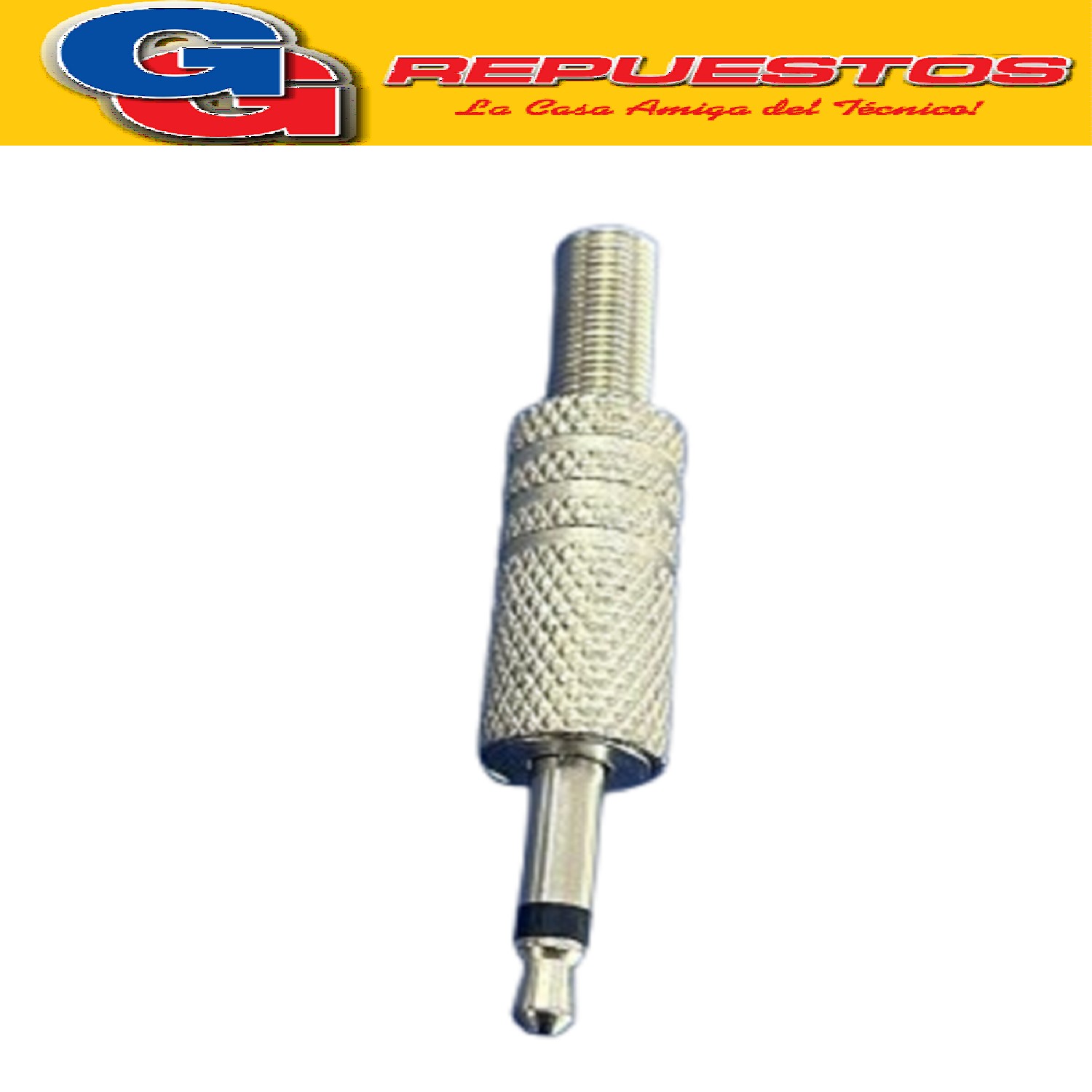 FICHA PLUG MONO 3.5mm METALICO CON RESORTE