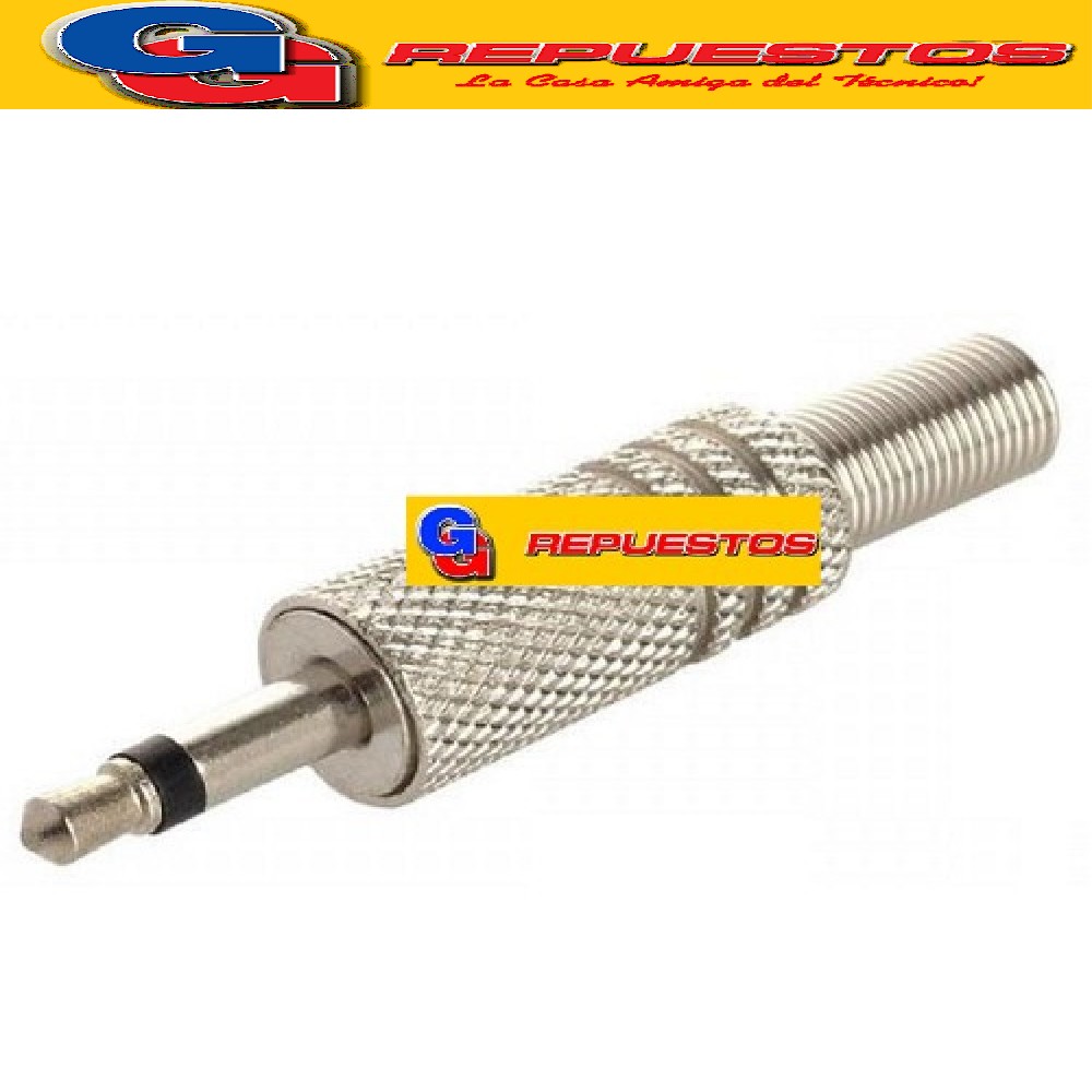 FICHA PLUG MONO 3.5mm METALICO CON RESORTE