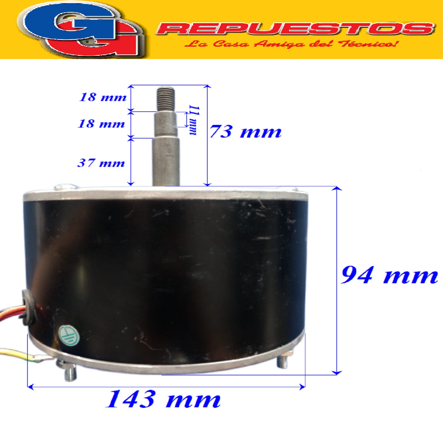 FORZADOR MOTOR CONDENSADOR AIRE ACONDICIONADO GAL200H61430 - K02 135-200W 220-240V 0.9/1.1A - 6 POLOS, CAPACITOR 6uf PARA PISO TECHO