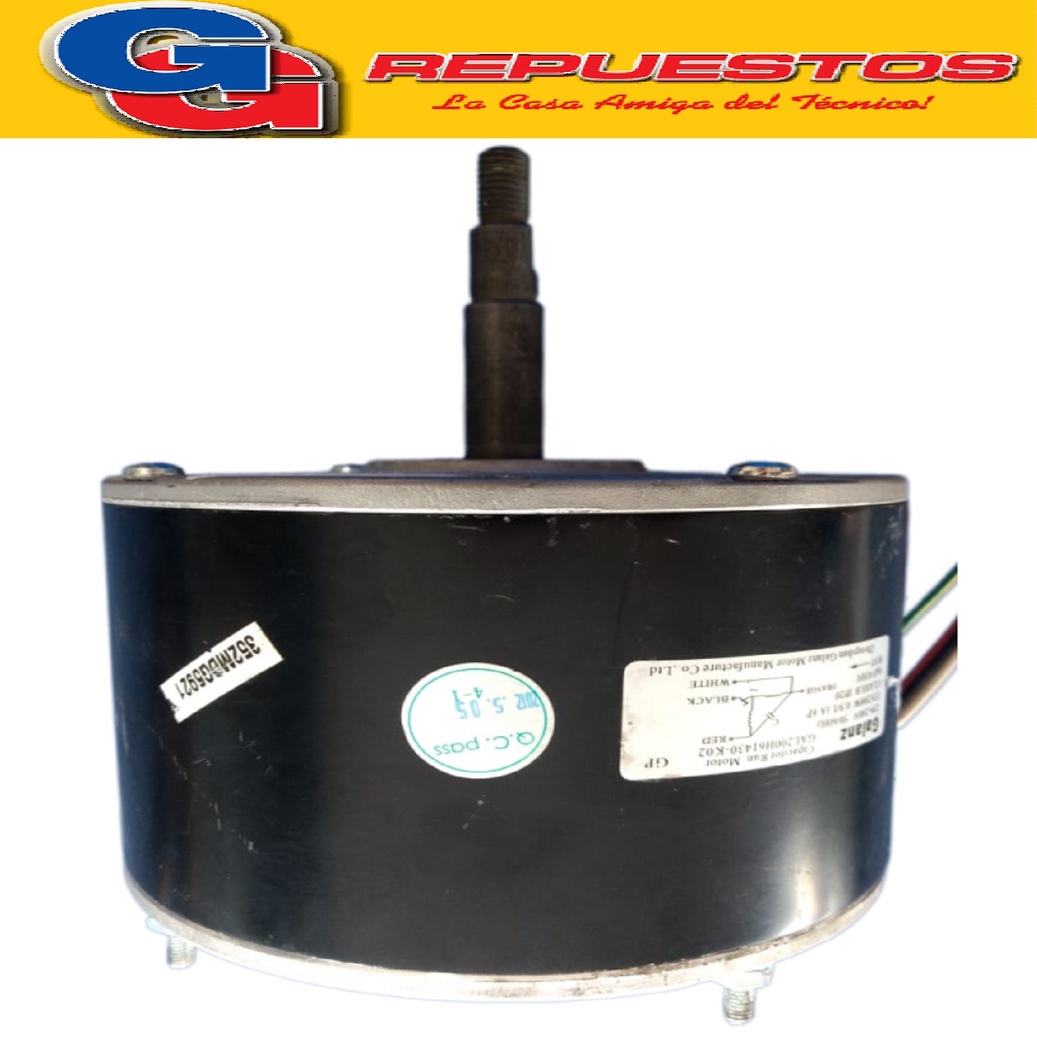 FORZADOR MOTOR CONDENSADOR AIRE ACONDICIONADO GAL200H61430 - K02 135-200W 220-240V 0.9/1.1A - 6 POLOS, CAPACITOR 6uf PARA PISO TECHO