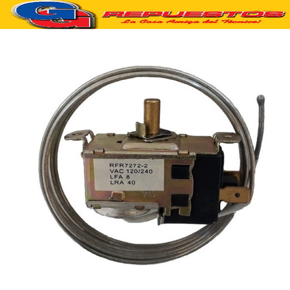 TERMOSTATO BlueStar RFR7272-4  FREEZER O ENFRIADOR DE BOTELL AS COLUMBIA  2 CONTACTOS EJE REDONDO  DUALES  (+8.8+3.9_-6.2-13.8_-17-28) CAPILAR 1.8M
