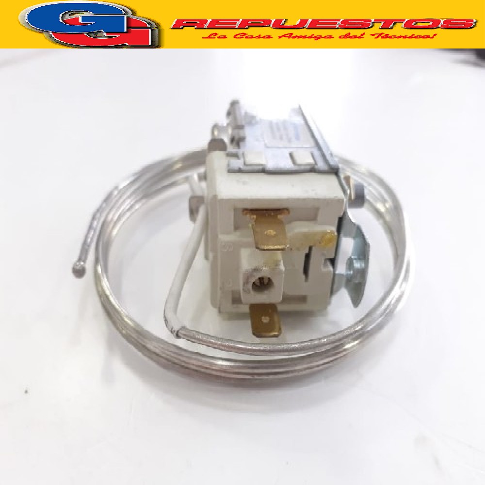 TERMOSTATO HELADERA BlueStar RC45070-4S AMBIENTE EXHIBIDORA  GAFA CON LENGUETA (+9.2+0.9_+3-7) 2 CONTACTOS EJE REDONDO CAPILAR 1.27M = RC-24572-2