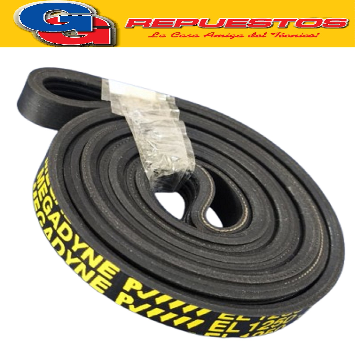 CORREA POLY V EL 5PJ - 1250 (ELASTICA) PIRELLI PARA LAVARROP AS PARA WHIRLPOOL AWM483 -AWM466-AWM464-AWM450-AWM283-AWM265