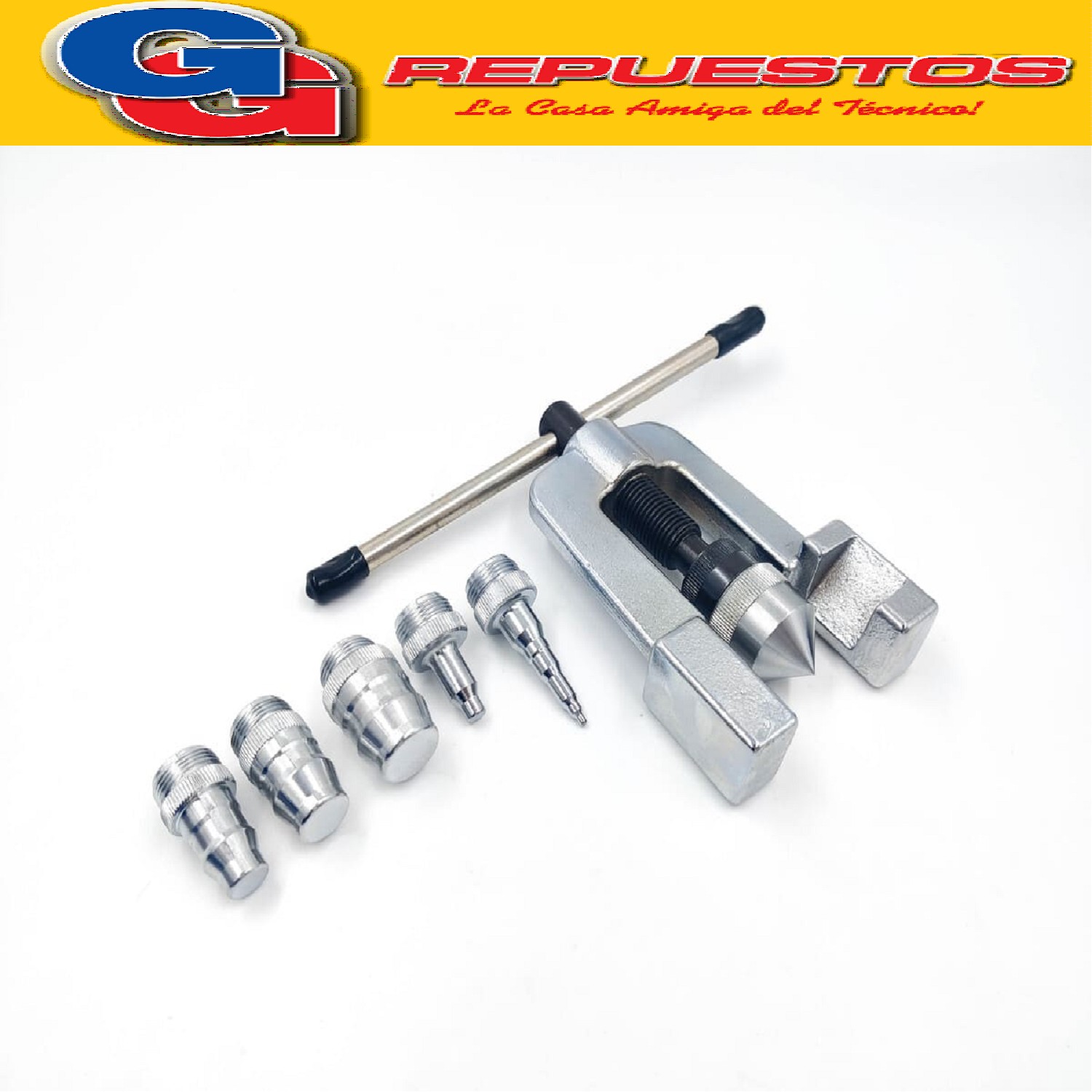 CAJA DE HERRAMIENTAS CT-275 kit pestañadora
 Maletin de Transporte
Pestañadora: 1/8, 3/16, 1/4, 5/16, 3/8, 7/16, 1/2, 5/8, 3/4.Expansor: 3/16, 1/4, 5/16, 3/8, 1/2, 5/8, 3/4.