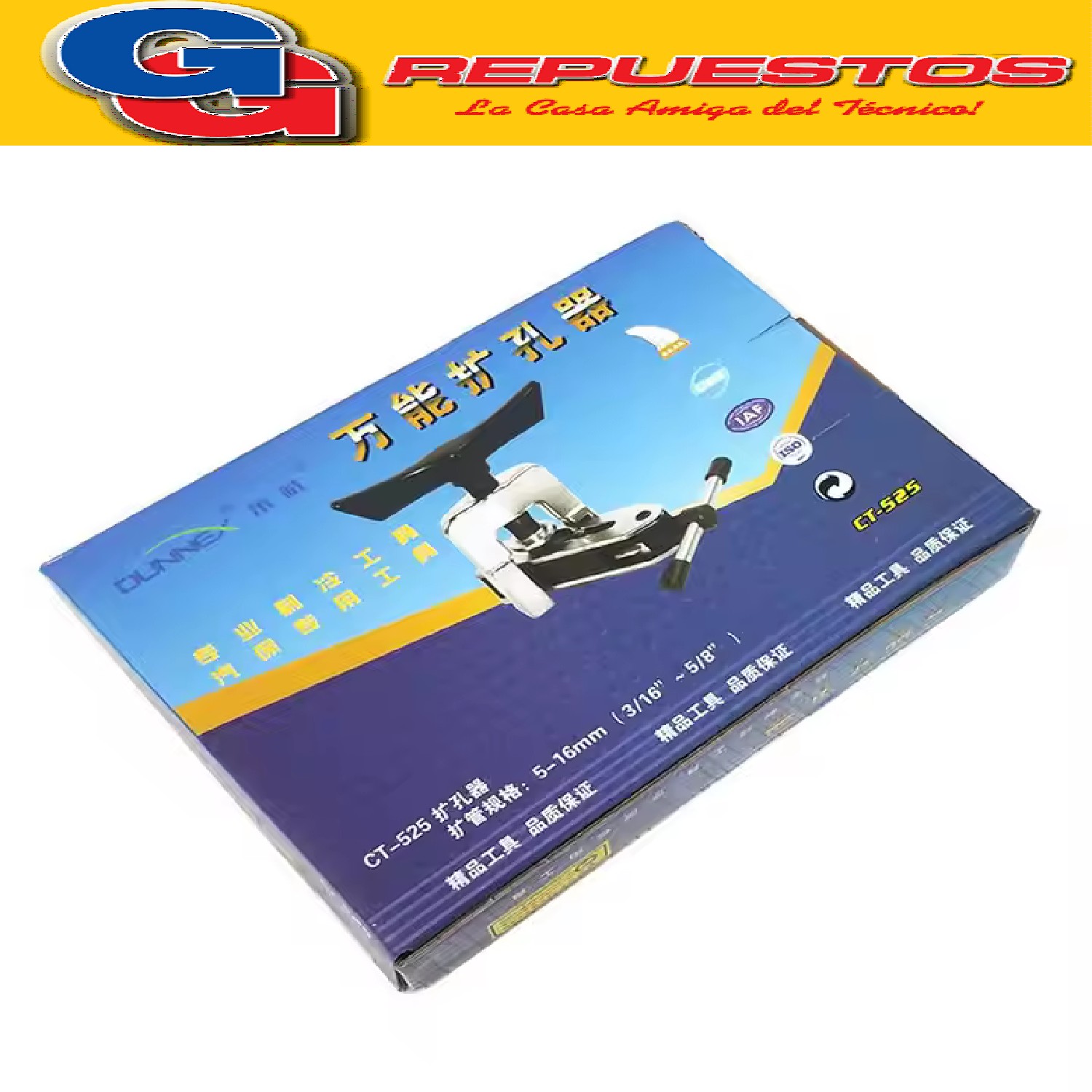 PESTAÑADORA TIPO IMPERIAL CT-525
 Pestañadora Regulable Ct-525 3/16 A 5/8 Apto Refrigeracion
Tamaño en pulgadas: 3/16 , 1/4 , 5/16 , 3/8 , 1/2 , 5/8 , 
Tamaño métrico: 5, 6, 8, 10, 12, 16mm