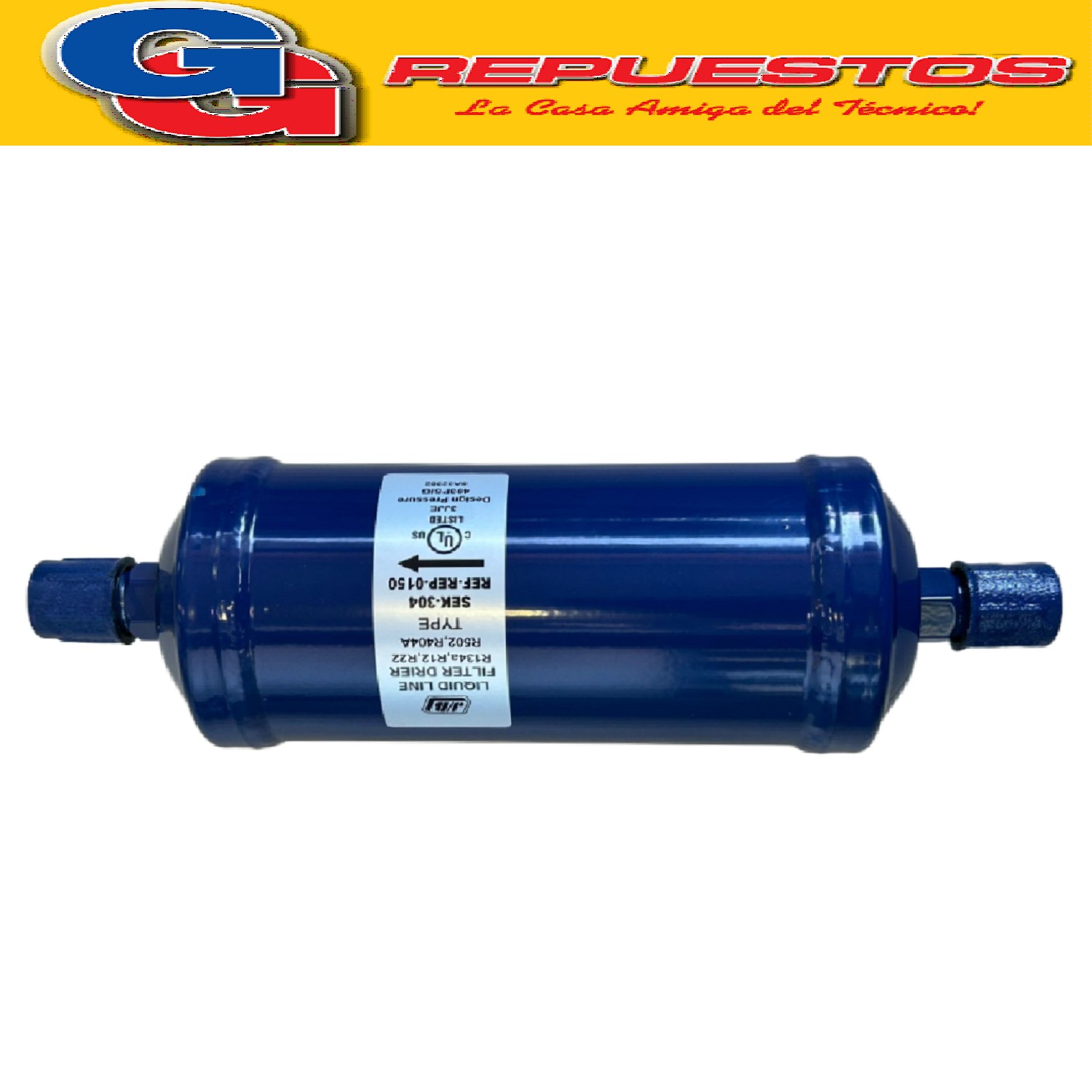 FILTRO SEK-304 MOLECULAR COMERCIAL Y AA. 1/2  FLARE, LARGO   25CM