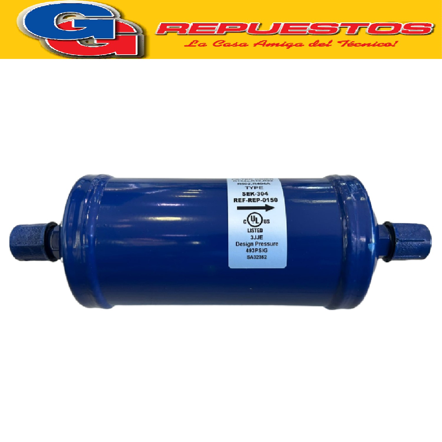 FILTRO SEK-304 MOLECULAR COMERCIAL Y AA. 1/2  FLARE, LARGO   25CM