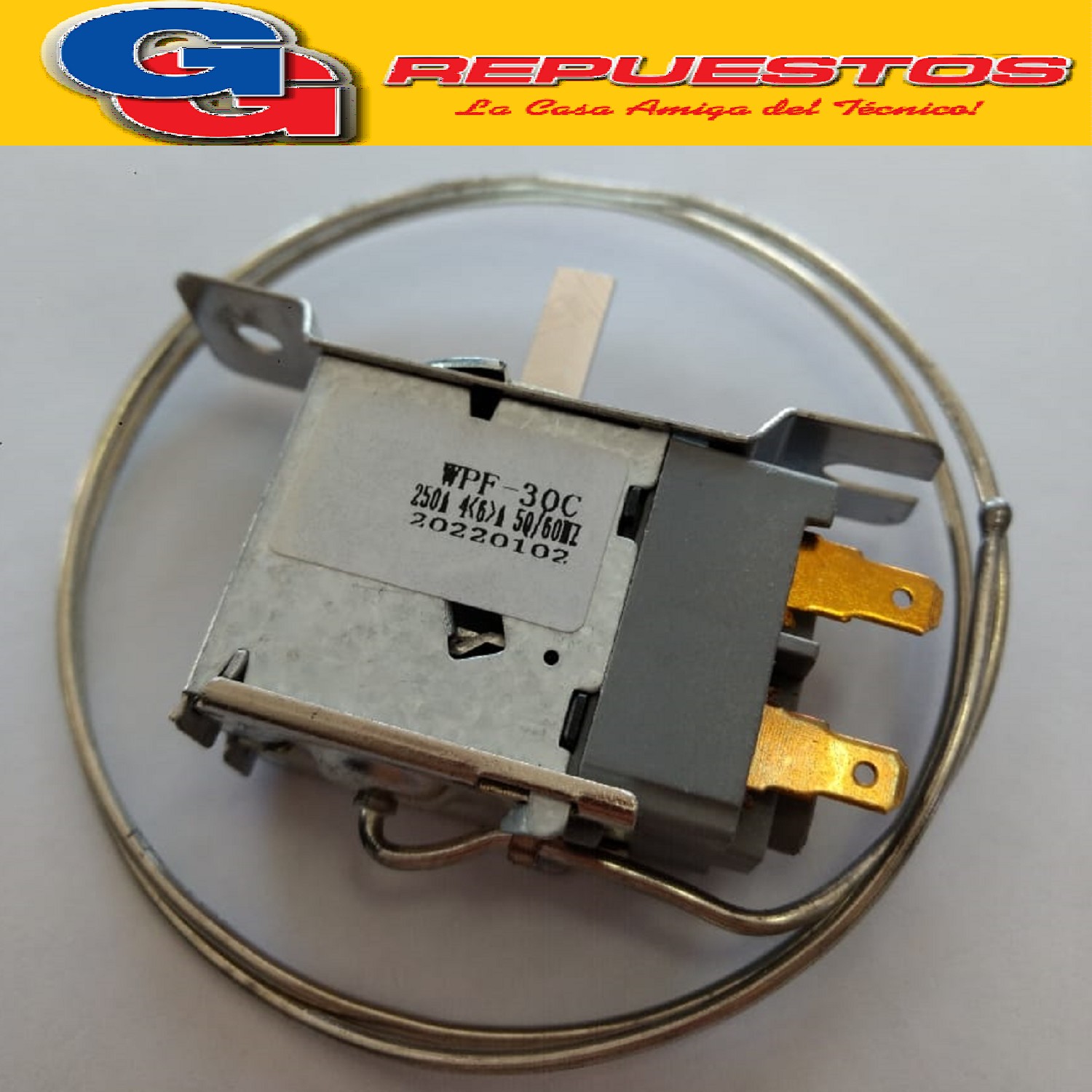 TERMOSTATO WPF30C-001-110 WP4373B.B GAFA NO FROST 2 CONTACTOS MEDIA CAÑA (AMBIENTE) WPF29. 3C ORIGINAL VA EN EL FREEZER