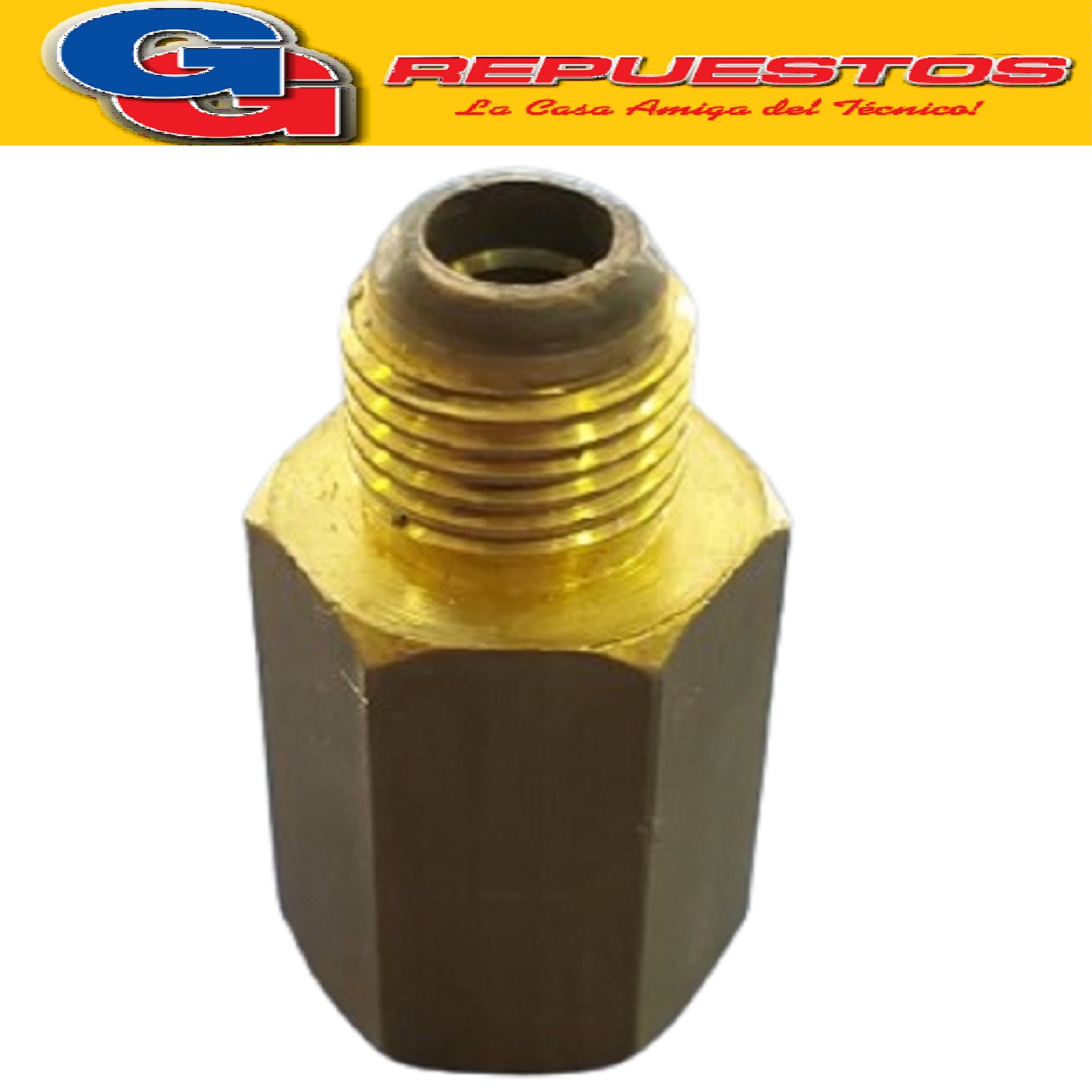 ADAPTADOR PARA GARRAFA 1KG R410 SIN VALVULA ROSCA 1/4 MACHO  X 1/4 HEMBRA