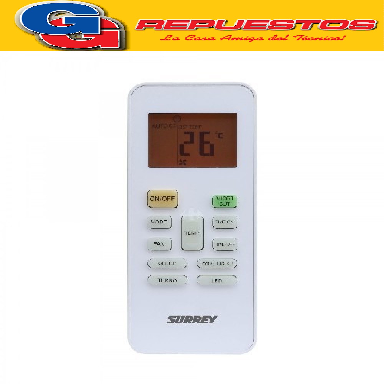 CONTROL REMOTO AIRE ACONDICIONADO SPLIT COMPATIBLE CON SURRE Y RG52B/BGE RG01/BGCRF