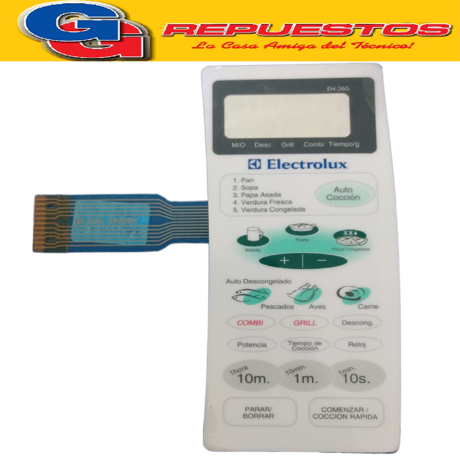 TECLADO  MICROONDAS  COMPATIBLE CON  DAEWOO  KOR632G WHITE   WESTINGHOUSE ELECTROLUX