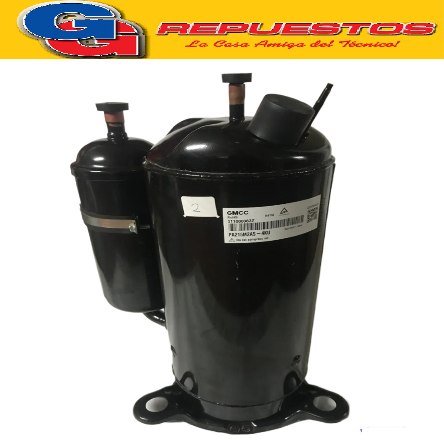 COMPRESOR 4500 FRIGORIAS ROTATIVO GMCC PA215M2AS-4KU R410    311000082Z ASH210RV-C8DU 2014.05.11A