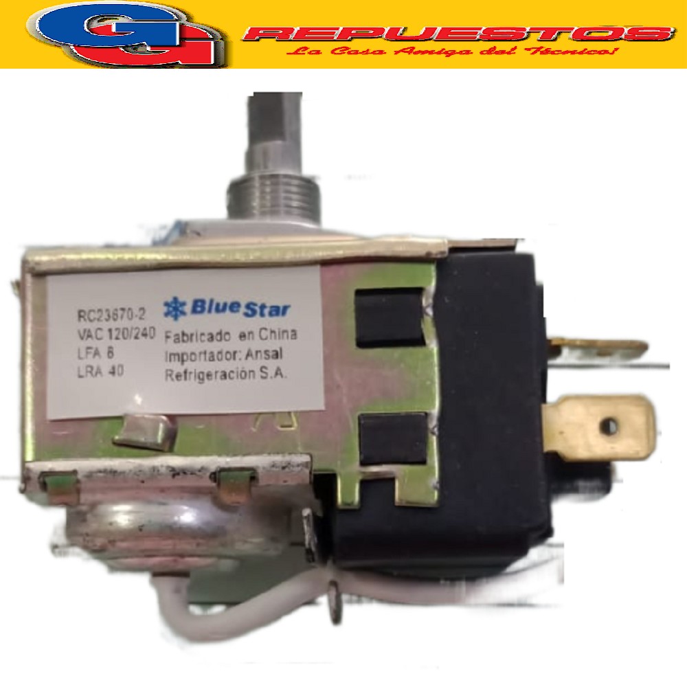 TERMOSTATO BlueStar-RC24522-4S Co.cte.AR PARA PEABODY LENGUE TA DE  RASTRE EJE REDONDO 3 CONTACTOS (+3.5º -16.8, +3.5º -22, +3.5º -25.7º ) CAPILAR 1150 mm