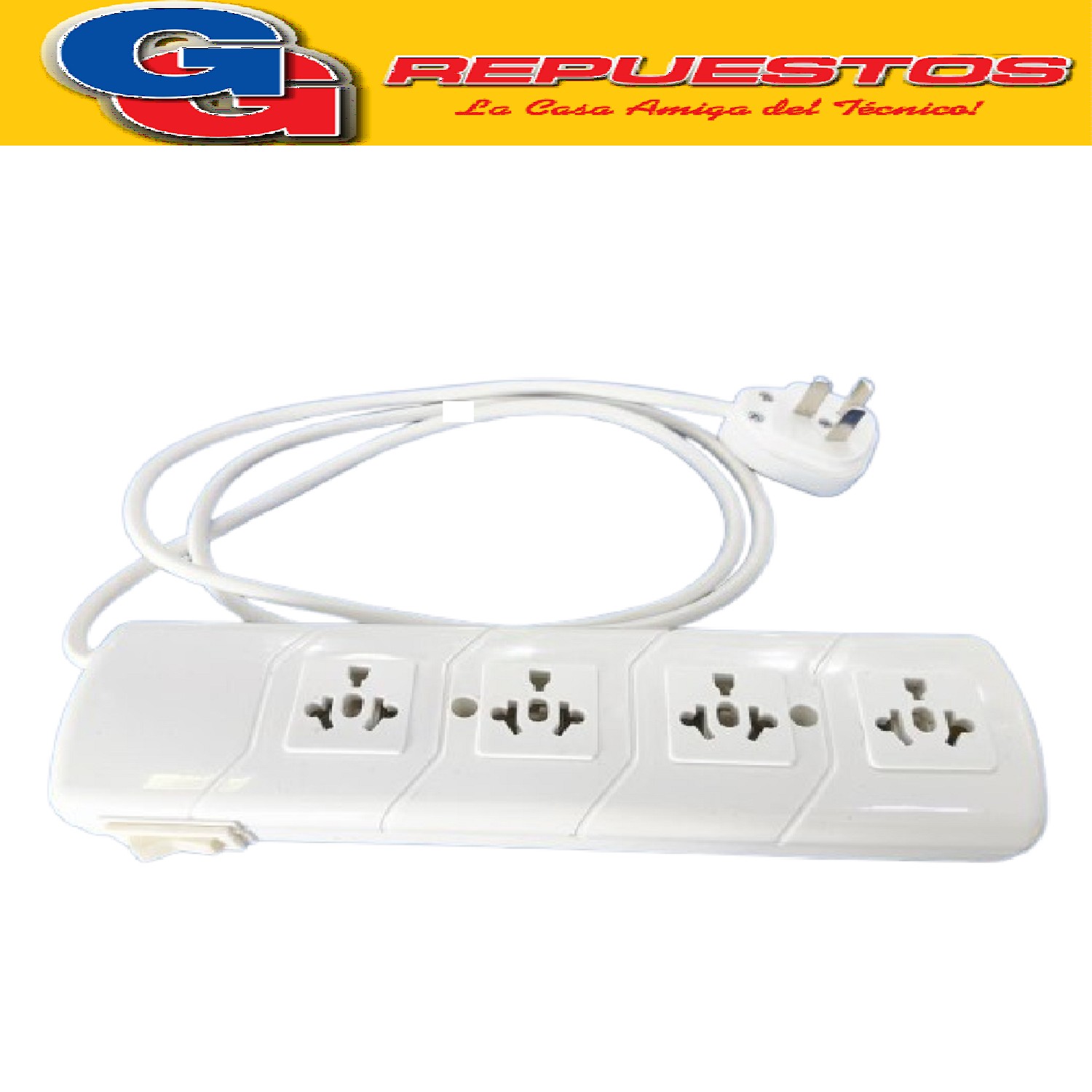 ZAPATILLA 4 TOMAS 1.50 MTS CON LLAVE SIN TERMICO MULTINORMA  LOGIC 3205 CABLE DE 3X0.75MM