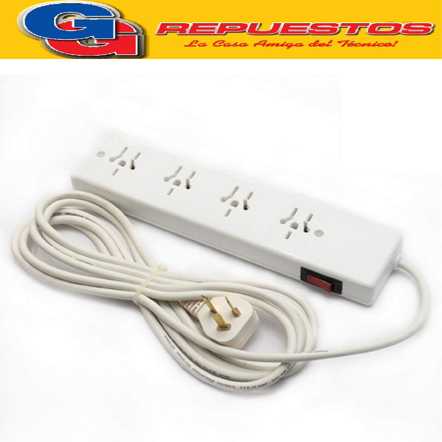 ZAPATILLA 4 TOMAS 1.50 MTS CON LLAVE SIN TERMICO MULTINORMA  LOGIC 3205 CABLE DE 3X0.75MM