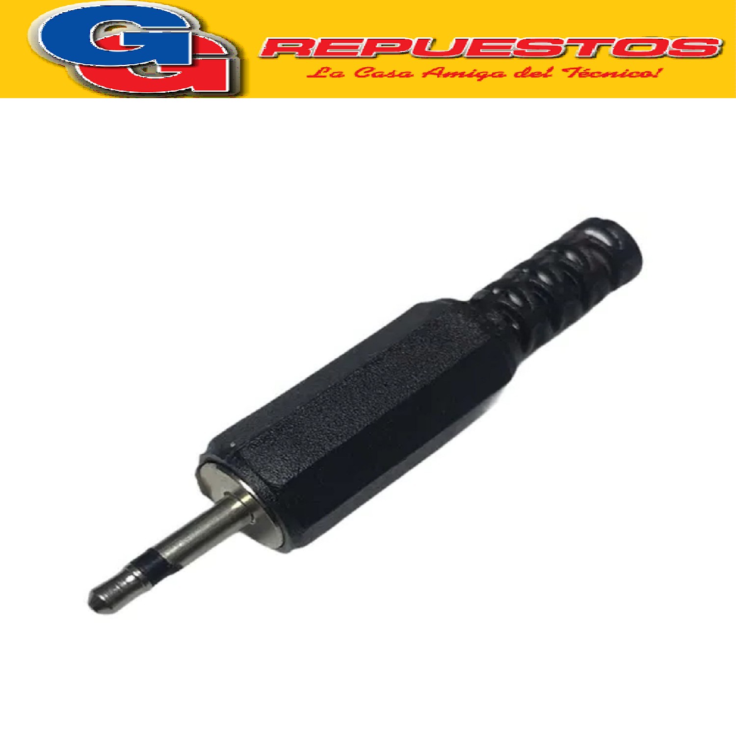 FICHA PLUG 2.5MM MONO PLASTICO CON COLITA