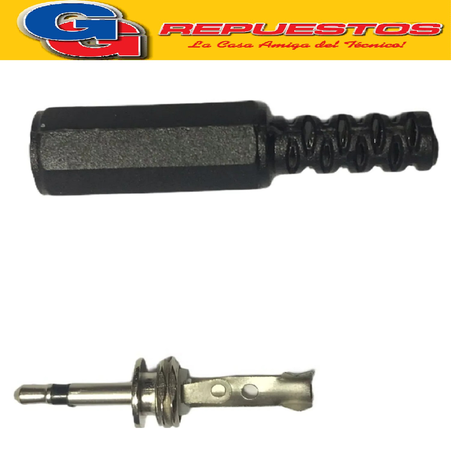 FICHA PLUG 2.5MM MONO PLASTICO CON COLITA