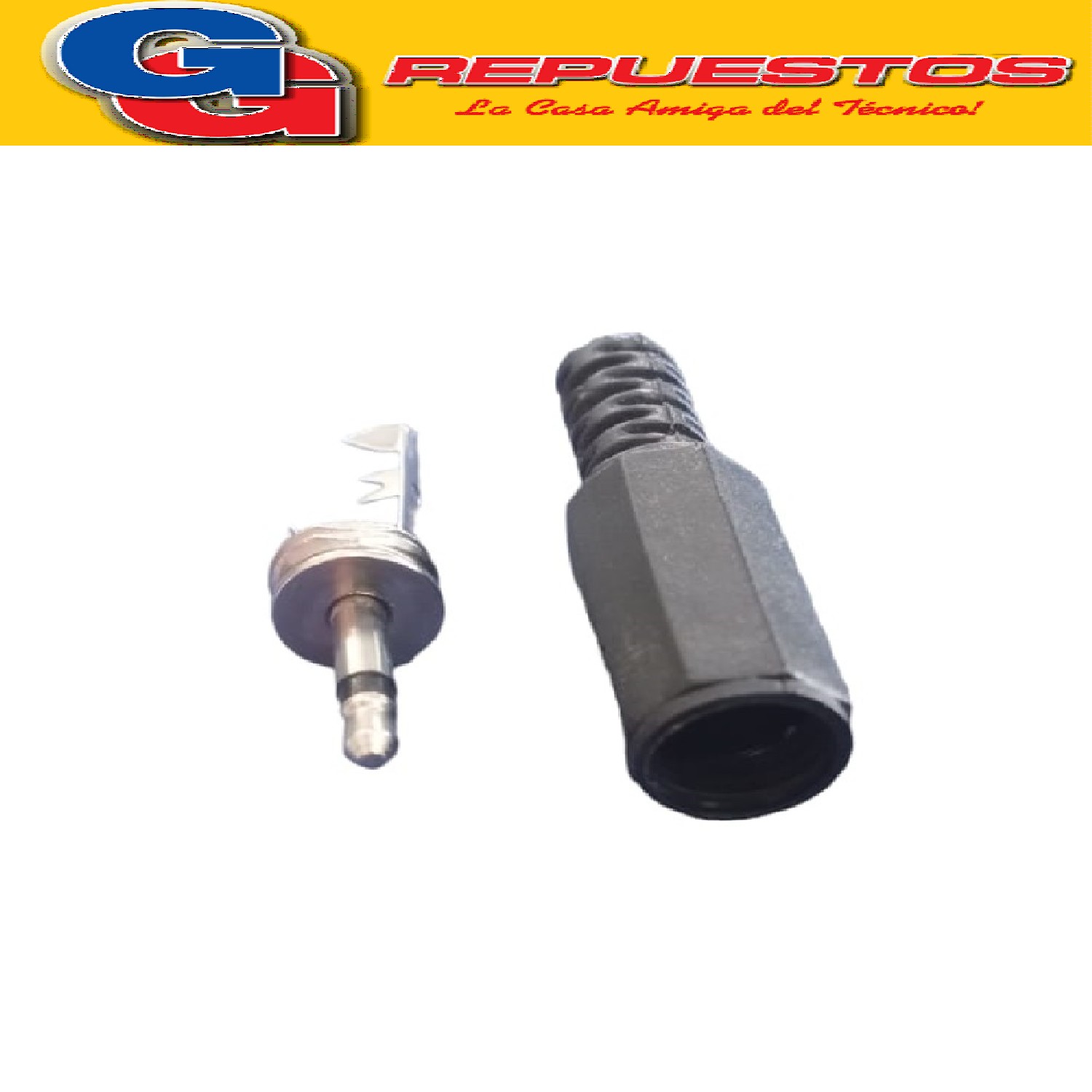 FICHA PLUG 2.5MM MONO PLASTICO CON COLITA