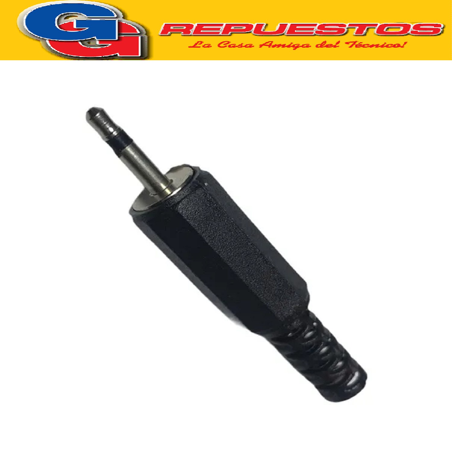 FICHA PLUG 2.5MM MONO PLASTICO CON COLITA