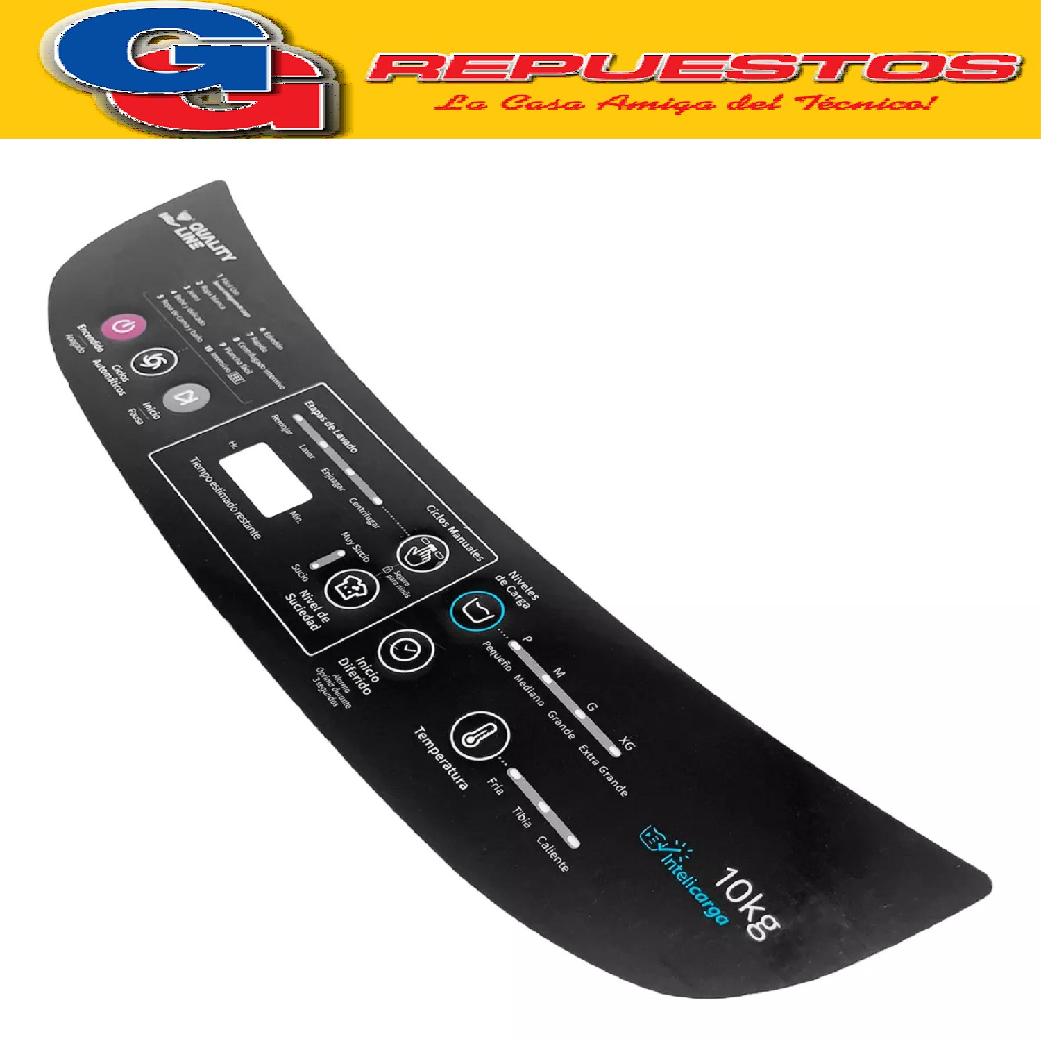 SERIGRAFIA PARA LAVARROPAS WHIRLPOOL WWI16AB/AS CARGA SUPERI OR 10KG QUALITY LINE W10886263 (WHIRLPOOL) Pos18 PANEL DECORATIVO WWI16AB LARGO 46 Y 44 CM APROXIMADAMENTE