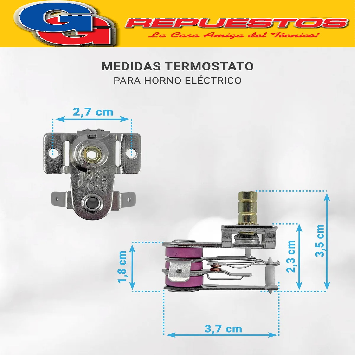 TERMOSTATO HORNO ELECTRICO 1/2 GIRO 250°C 16 A