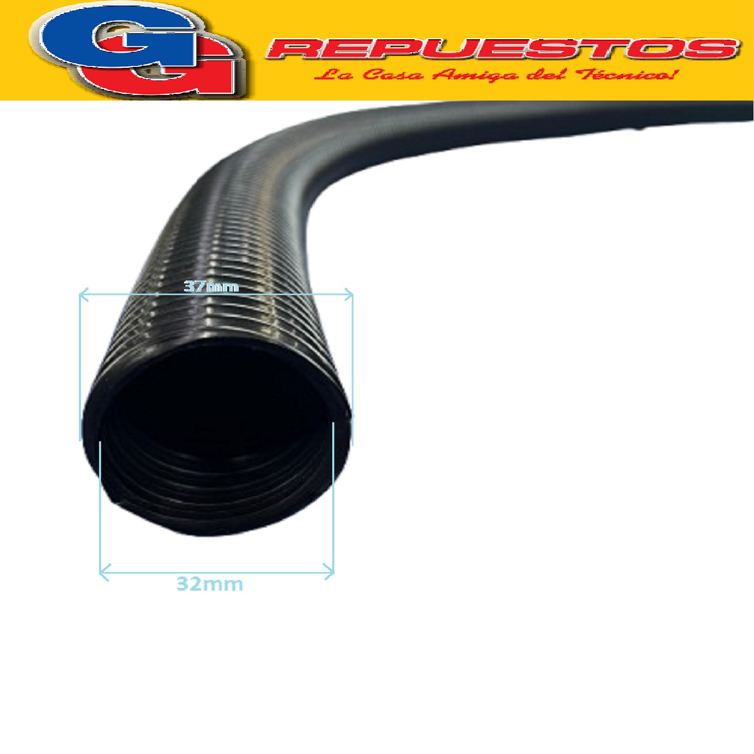 MANGUERA ASPIRADORA DIAMETRO EXTERIOR  37MMX 32 MM INTERIOR  X1.80MTS