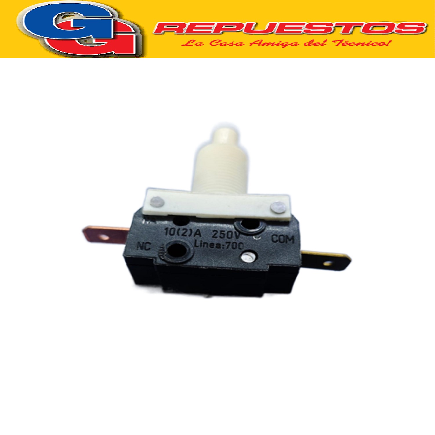 INTERRUPTOR HELADERA EXHIBIDORA VERTICAL GAFA CON ROSCA PULSADOR NORMAL ABIERTO 250V 10A 2 CONTACTOS