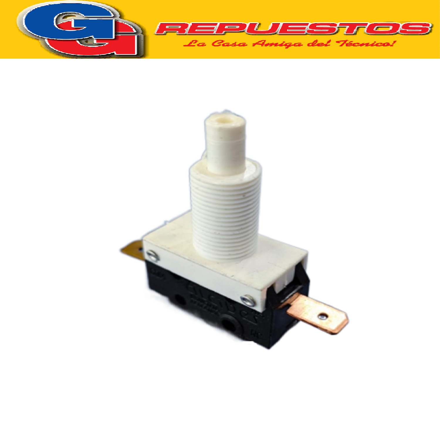 INTERRUPTOR HELADERA EXHIBIDORA VERTICAL GAFA CON ROSCA PULSADOR NORMAL ABIERTO 250V 10A 2 CONTACTOS