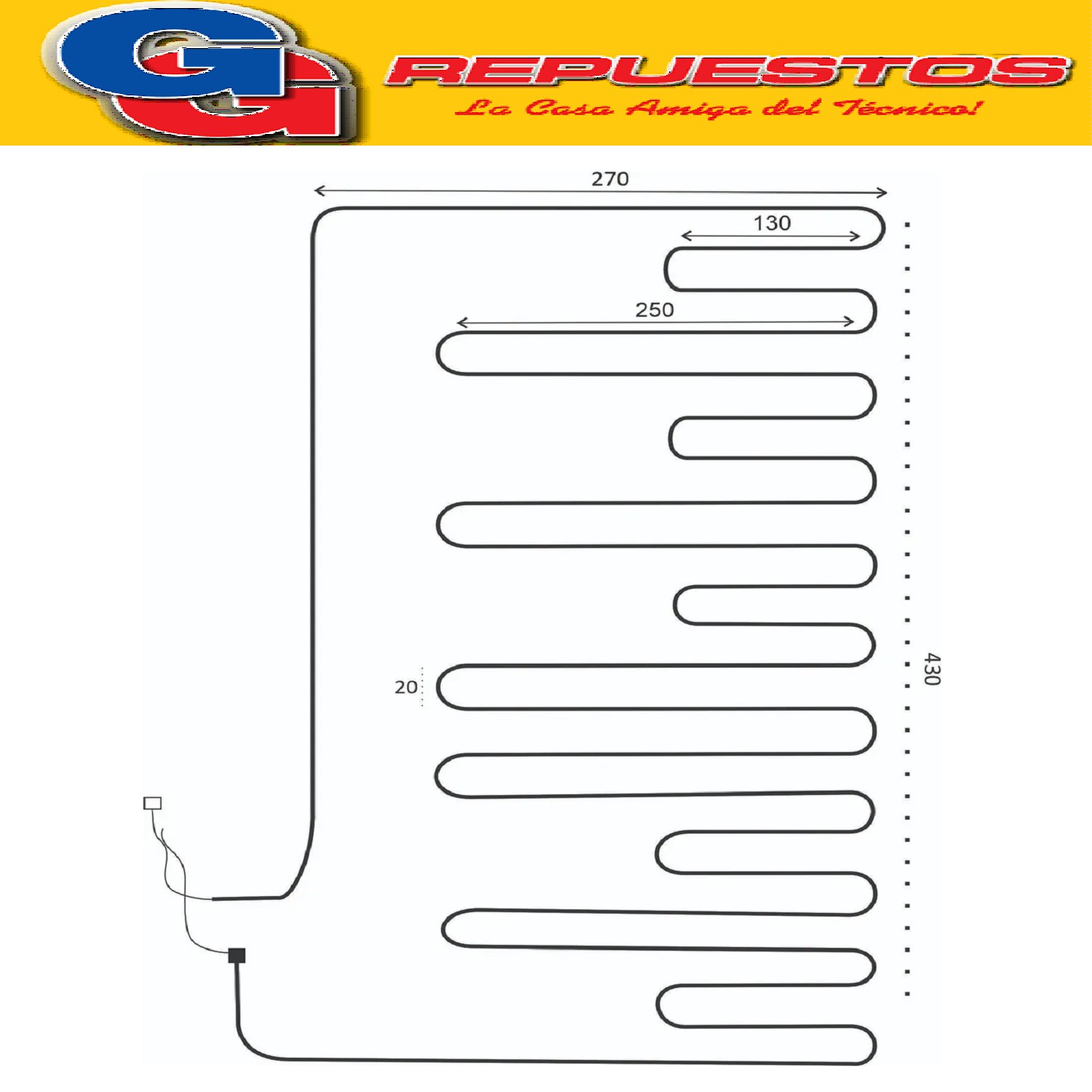 RESISTENCIA DE ALUMINIO DE HELADERA PARA BOSCH 4609 220V  
 160W KDN49 KDN43 KDN47