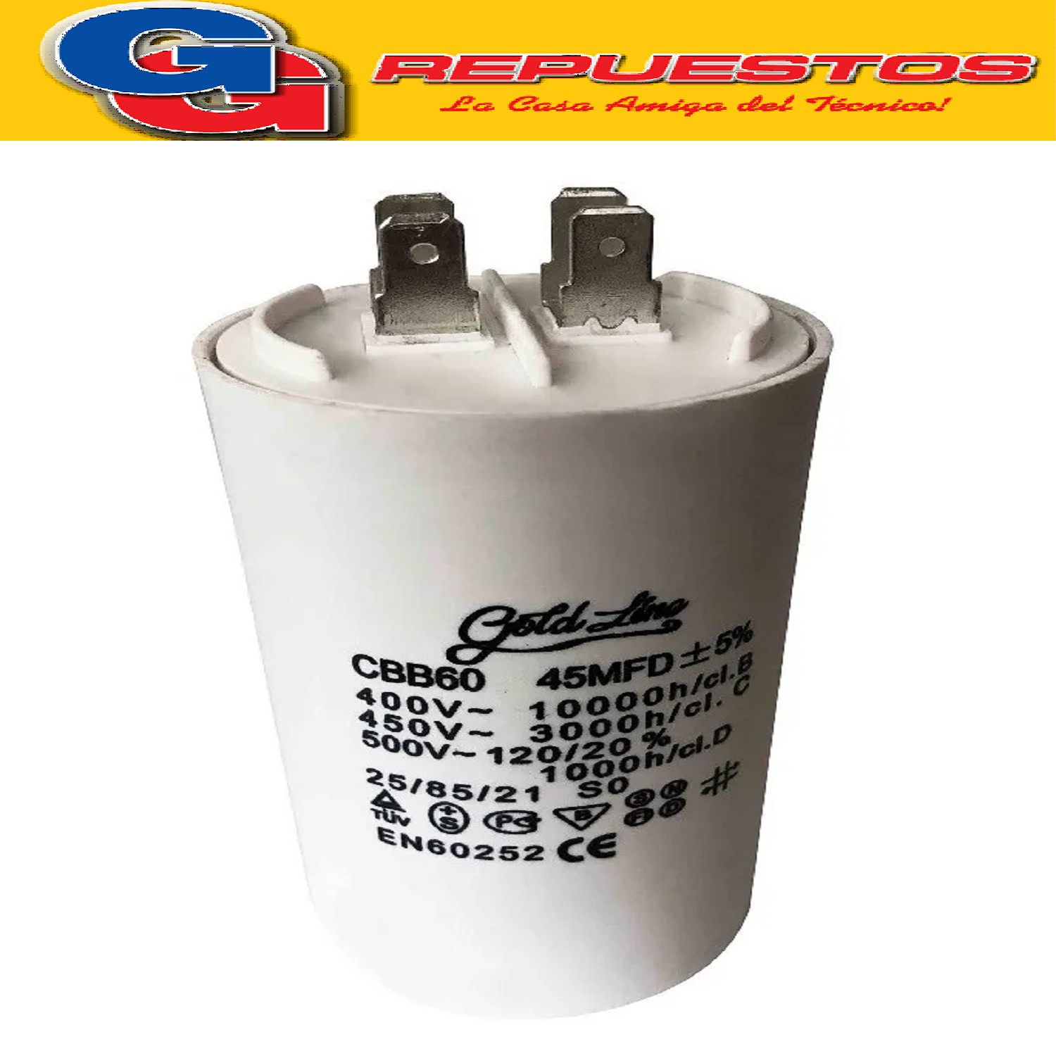 CAPACITOR 45uF CILINDRO 400 VCA