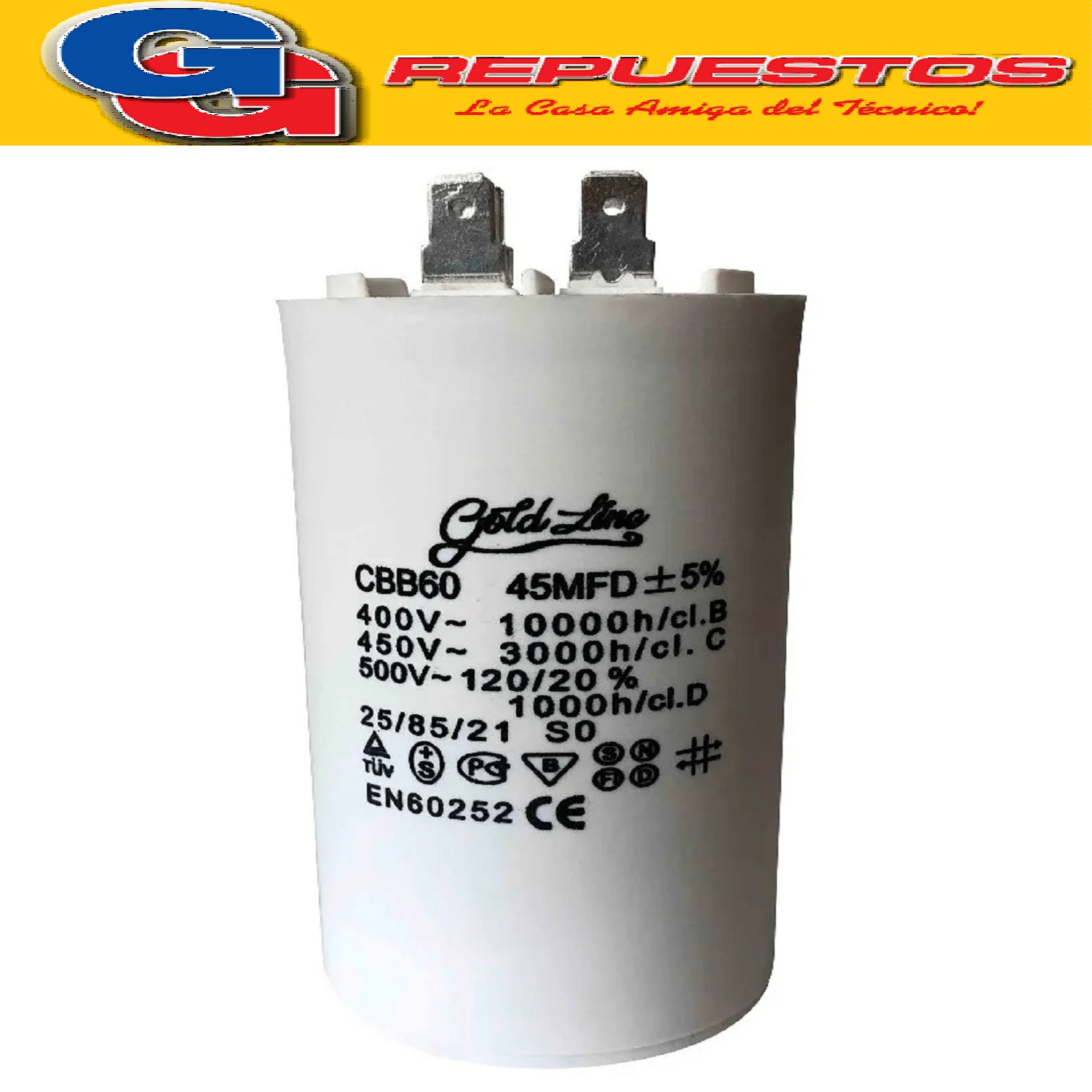 CAPACITOR 45uF CILINDRO 400 VCA