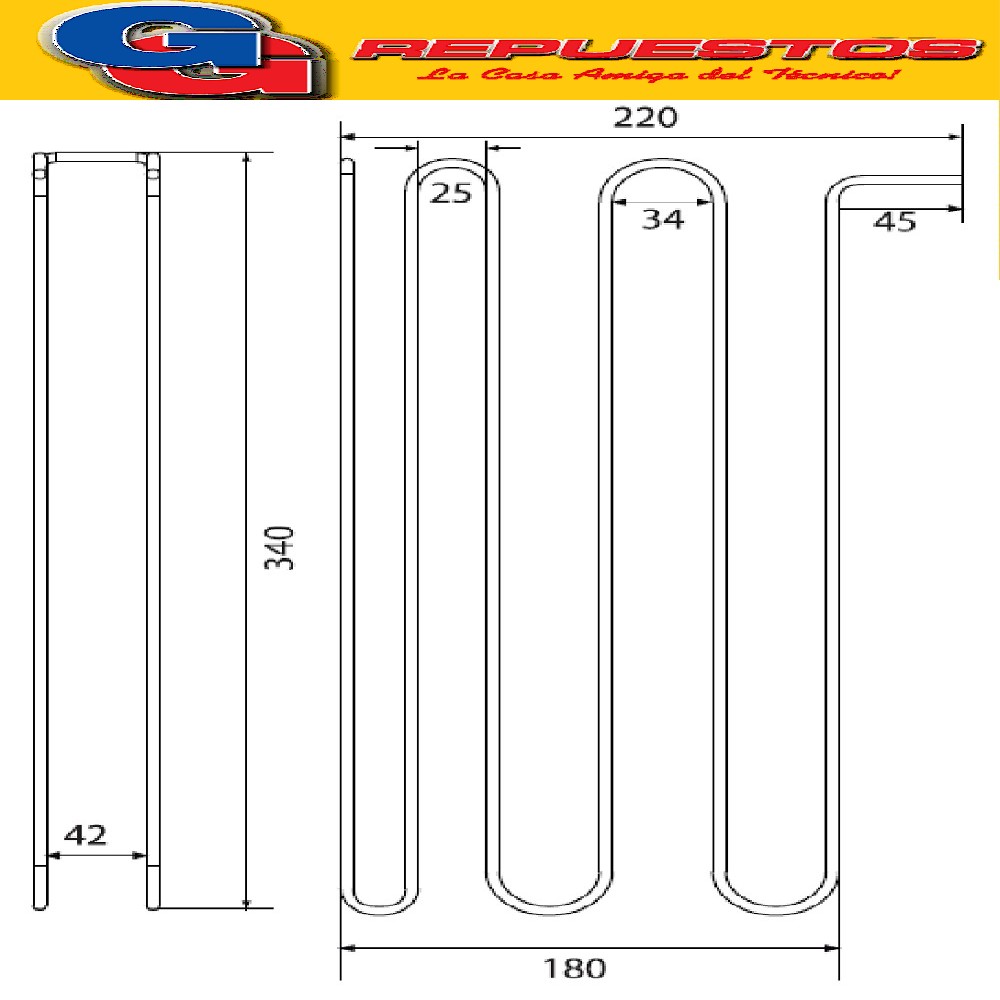 RESISTENCIA CHICA ALUMINIO PARA HELADERA WHIRLPOOL ARB220 NO FROST (A311) 220V 190W WRM448-WRM444-WRM394-WRM384-WRM382-WRM44-WRM43/B-WRM39-WRM38-WRM37/B-ARB752-ARB520-ARB510- ARB254-ARB250-ARB224-ARB221-ARB220-ARB211-ARB210/Full-
ESLABON DE LUJO ERM370-ERM390-ERM420-WRG43/B-WRK 424-WRK42-CRN32 Cod.Origen: 326000281 (WHIRLPOOL ARG.) NO FROST -PARA WHIRLPOOL ARB210- LARGO 3480125937081 WHIRLPOOL) 480125937082 (WHIRLPOOL) NACIONAL ALUMINIO