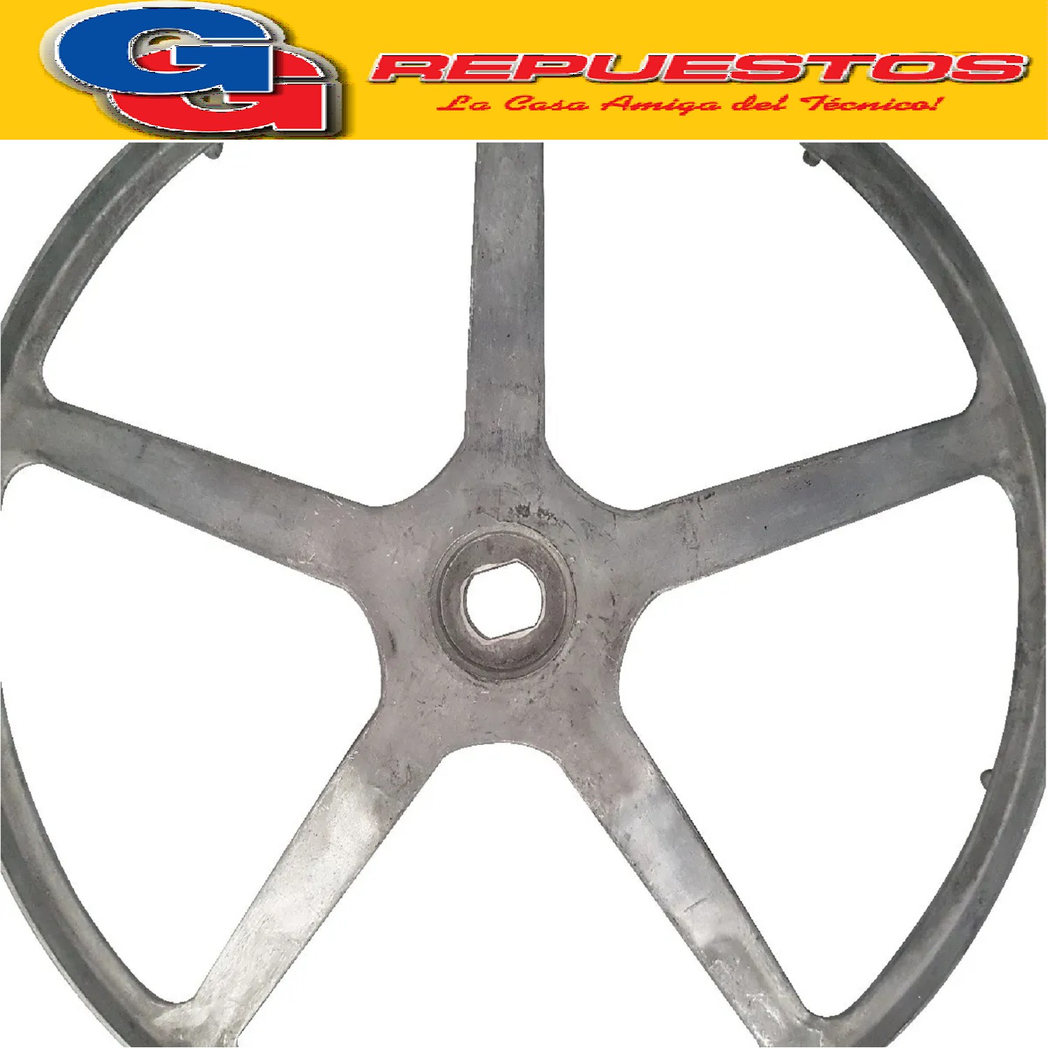 POLEA TAMBOR LAVARROPAS PATRICK de 6Kg LPK65E10B-LPK06E10 M  OD.VIEJO (ORIGINAL) MABE LPK66E10BA (ORIGINAL) Diam.29.5cm C/CUELLO ALTO Aguj.16x20mm Cod.Origen: WG04F08260 (MABE) WG04F08303 (MABE)  PARA SOPORTE PUNTA CHATA RECTO