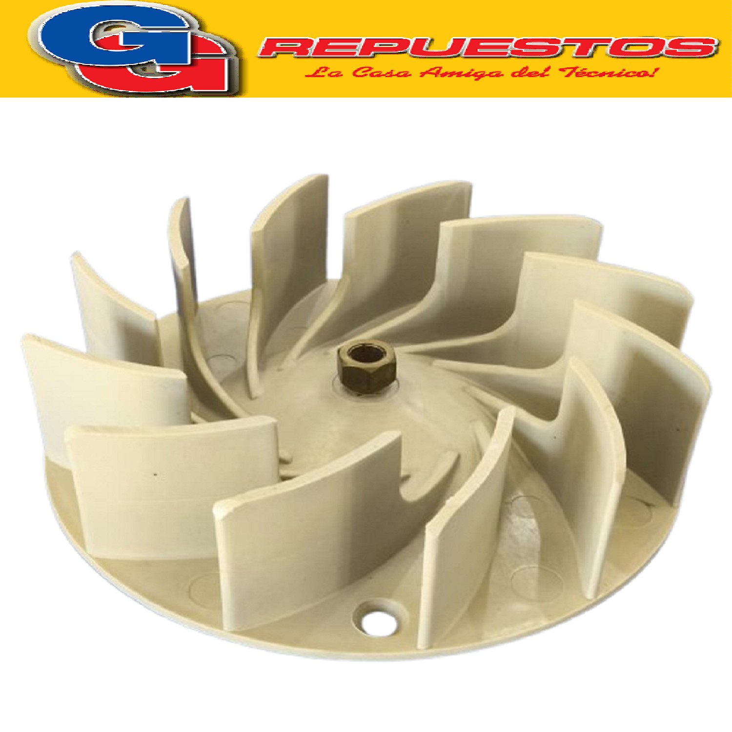 TURBINA PURIFICADOR 195mm CON TUERCA DE BRONCE IZQUIERDA 9mm ALTO 55mm
