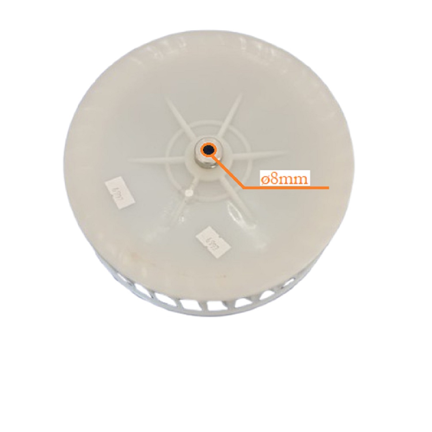 TURBINA PURIFICADOR 200 mm GRANDE BUJE 8 mm IZQUIERDO ALTO 6.5 cm