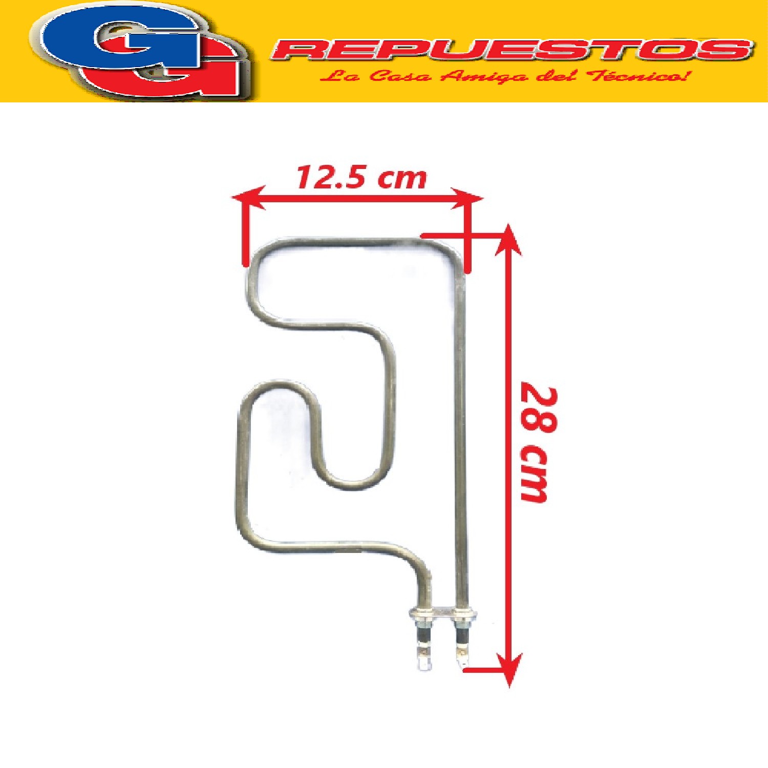 RESISTENCIA MICROONDAS MO-102B MEDIDAS LARGO 28CM  ANCHO 12. 5CM CON ROSCA HORNO ELECTRICO 1000w