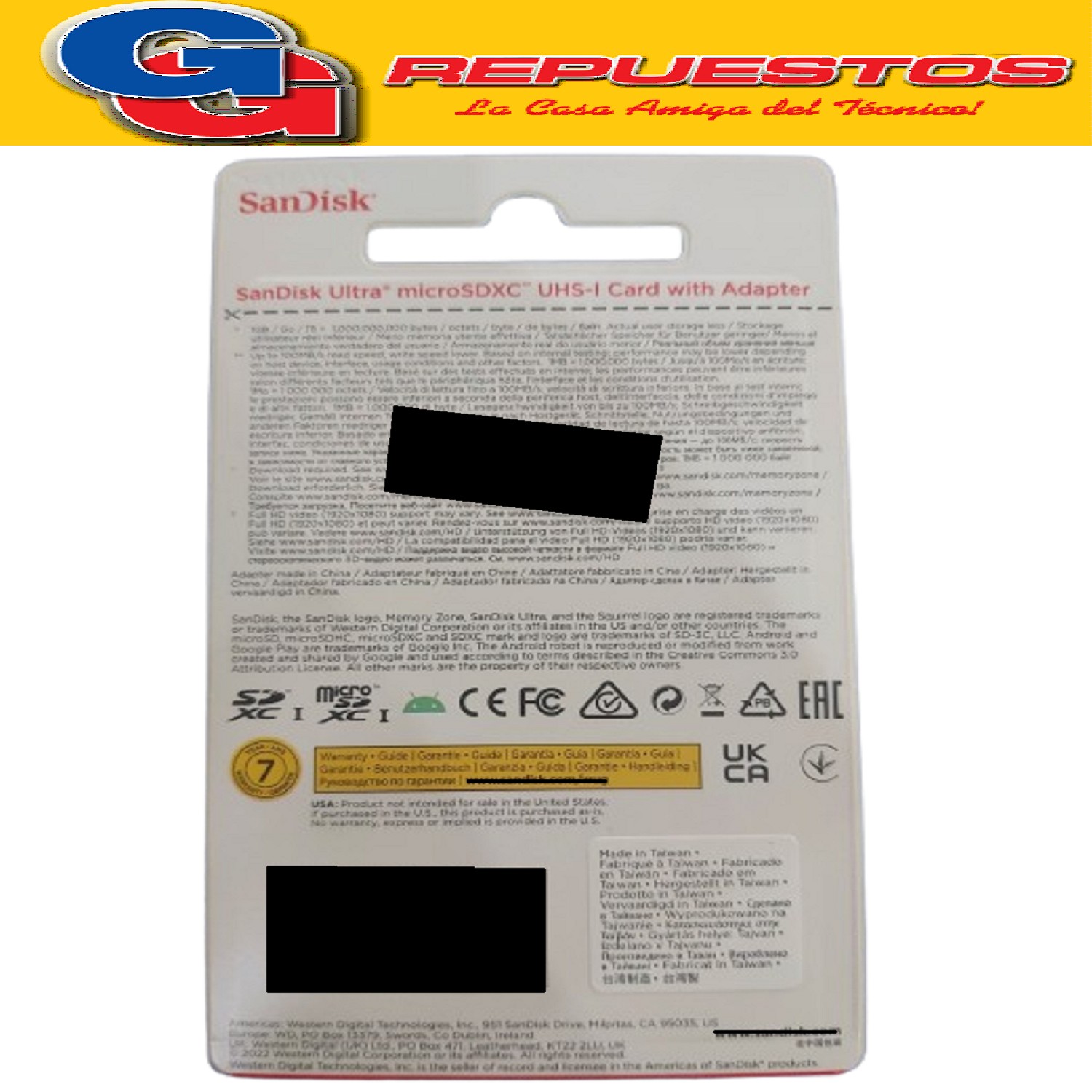 TARJETA DE MEMORIA MICROSDXC SANDISK ULTRA 64GB UHS - Y CON  ADAPTADOR