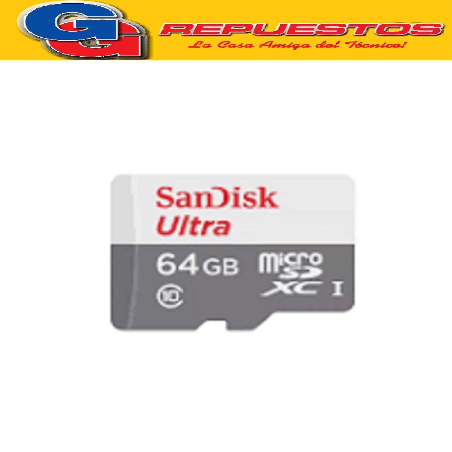 TARJETA DE MEMORIA MICROSDXC SANDISK ULTRA 64GB UHS - Y CON  ADAPTADOR