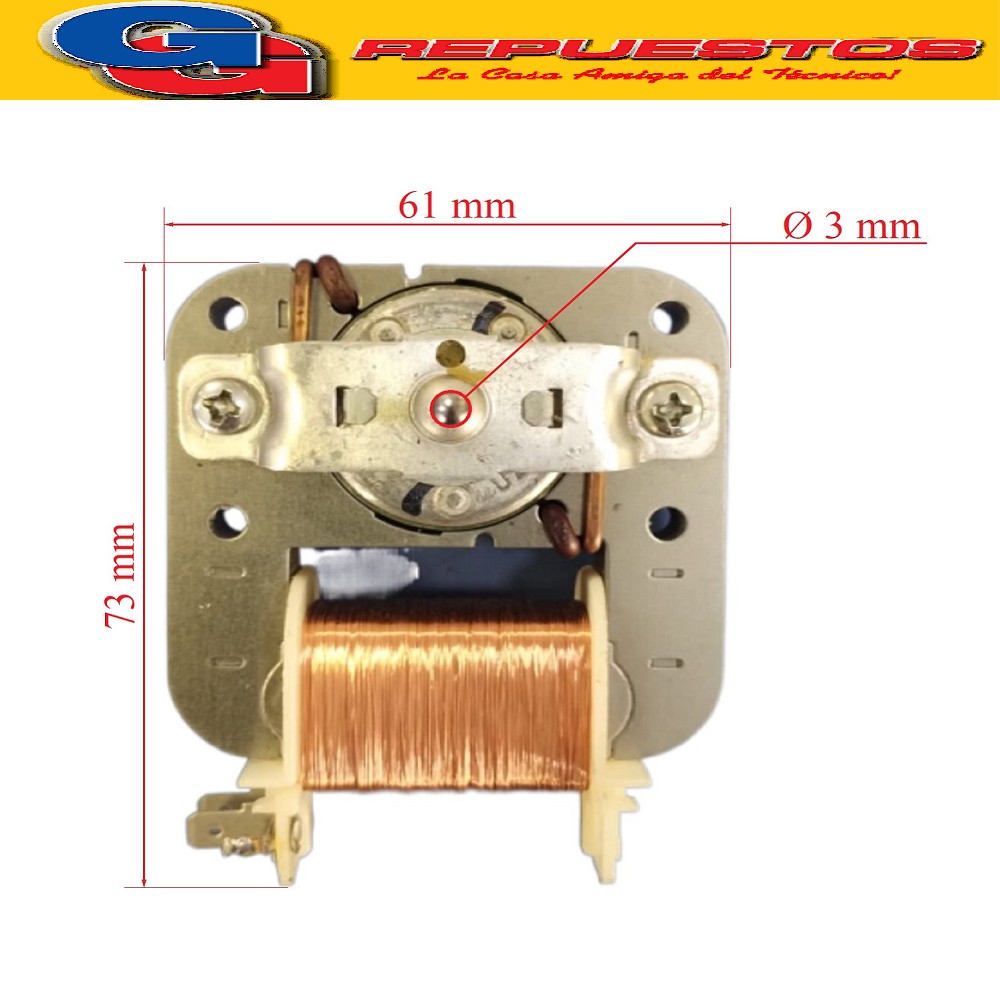MOTOR VENTILADOR MICROONDAS EJE LISO FORZADOR (LARGO EJE 35m m / DIAMETRO EJE 3mm) MWO 220V 0.18 A 40 W