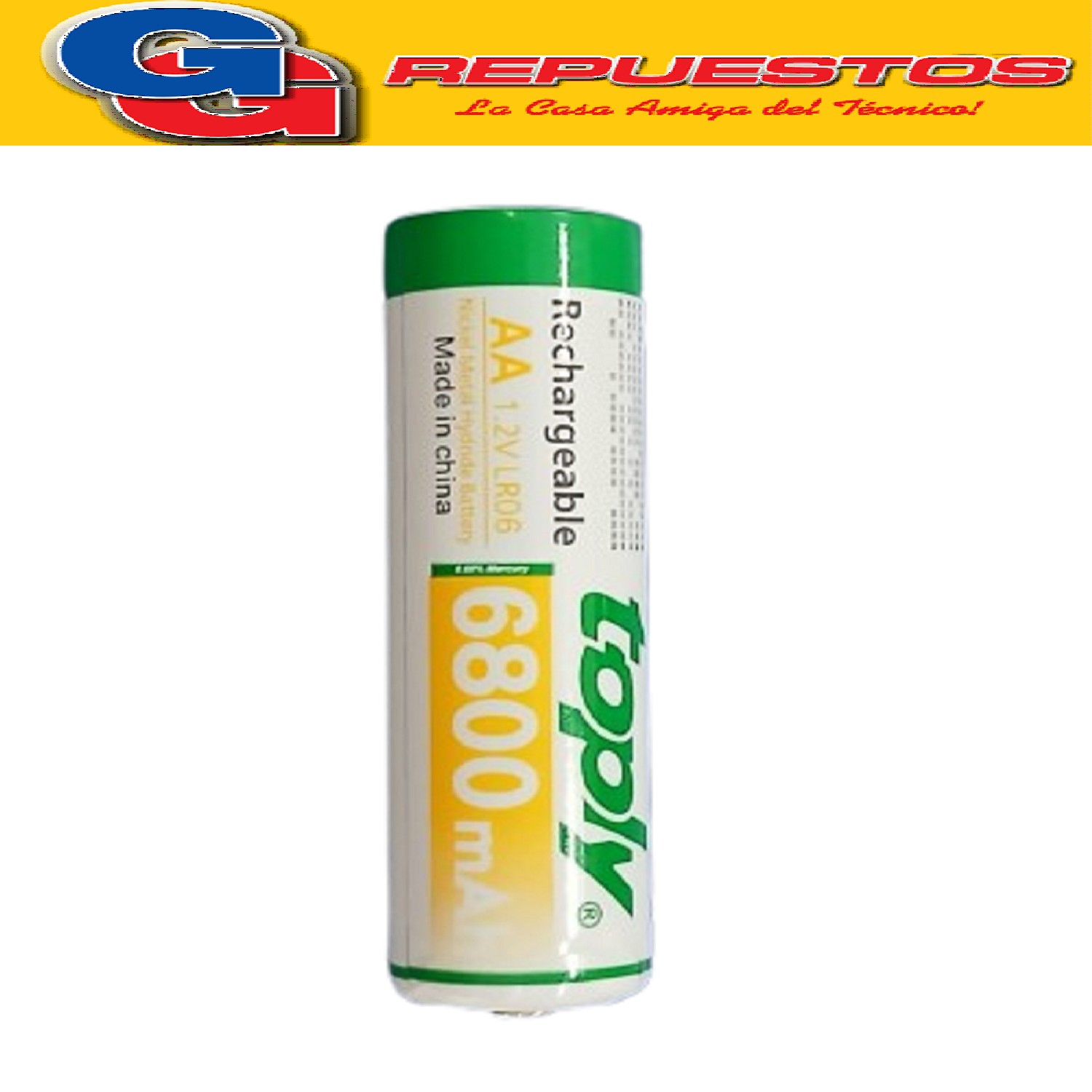 PILA AA RECARGABLE TOPLY NI-HM 6800MAH (X UNIDAD)