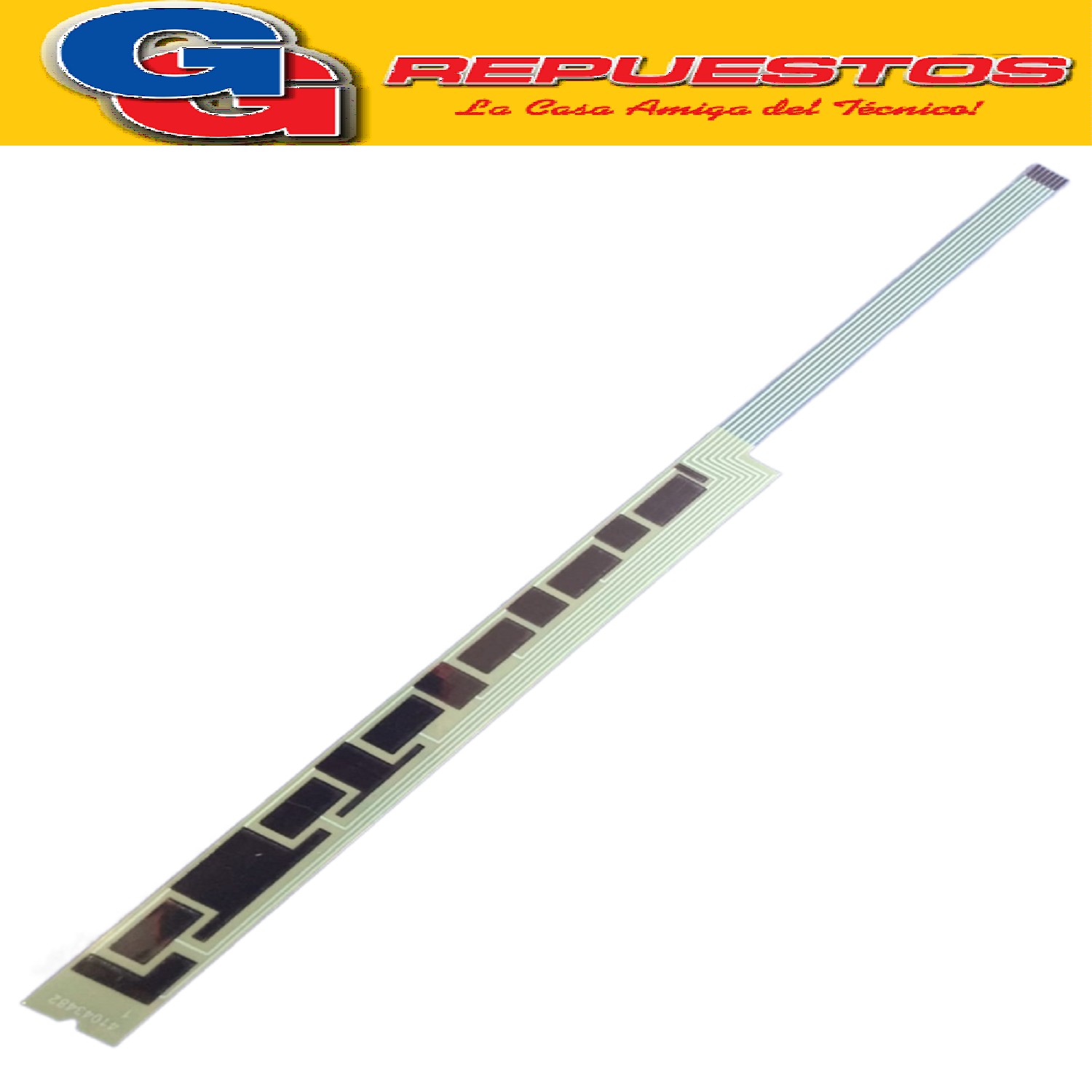 FLEX PARA PANEL PORTAMANDOS LAVARROPAS LONGVIE CANDY LS18012  L18010 L18012 CVST810T VST810T6 BOTONES, PIN DE 7 CONTACTOS, LARGO TOTAL 25.5 CM. (MEMBRANA TACTIL TRASERA PANEL MANDOS NACIONAL) Cod.Origen: CANDY GIAS FLEX LAVARROPAS CANDY CVST810T Productor: Ind.Argentina (MC-L40)  SENSOR TOUCH