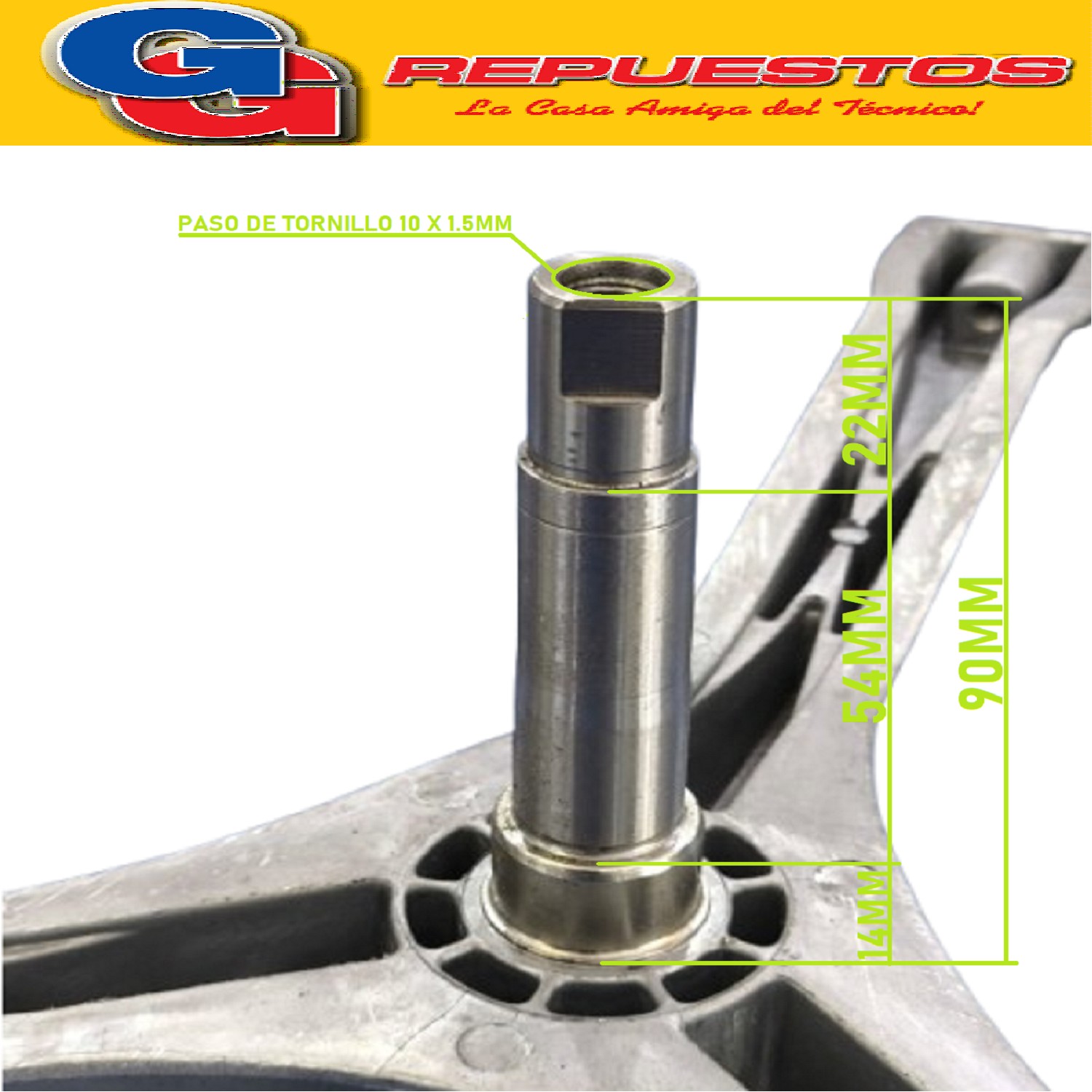 EJE SOPORTE TAMBOR LAVARROPAS MIDEA WTS91073- PHILCO PHLF060 B/04-PHLF070B-ZEN060B/04 (DE 6y7Kgr RULEMAN 6203-6204 ORIGINAL) BUJE de 25mm Diametro. NOTA: Alto total del perno 93mm Alto de buje 16mm. Cod.Origen: WTS91073 (MIDEA) 12338100000087J PHILCO () Produttore: MFS50-10301-302
