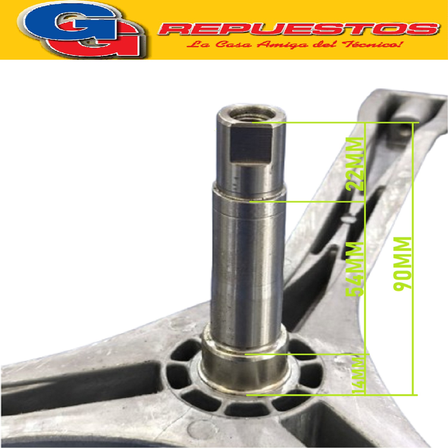 EJE SOPORTE TAMBOR LAVARROPAS MIDEA WTS91073- PHILCO PHLF060 B/04-PHLF070B-ZEN060B/04 (DE 6y7Kgr RULEMAN 6203-6204 ORIGINAL) BUJE de 25mm Diametro. NOTA: Alto total del perno 93mm Alto de buje 16mm. Cod.Origen: WTS91073 (MIDEA) 12338100000087J PHILCO () Produttore: MFS50-10301-302