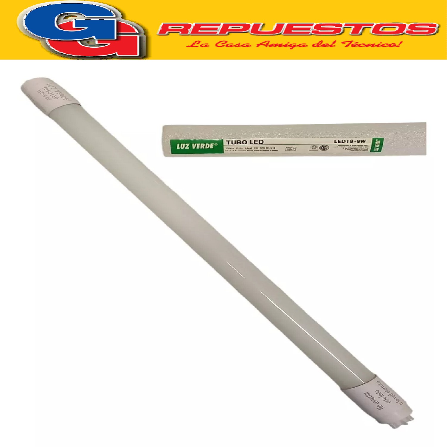 TUBO LED T8 8W LUZ DIA 45 cm IDEAL PARA LUZ DE EXHIBIDORAS ( reemplazo Tubo Fluor 15w)