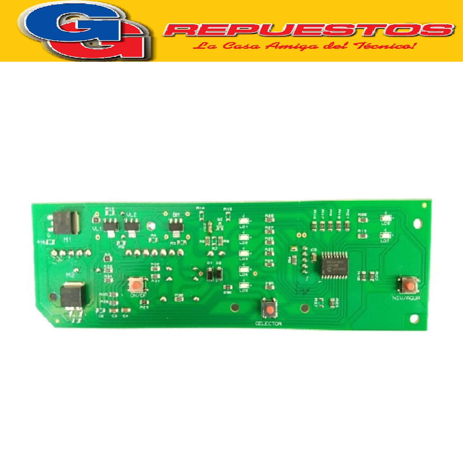 PLAQUETA LAVARROPAS PARA CODINI AQUA 323 CON PALAS HYUNDAI   W600 con palas TIPO MC COPIA NACIONAL 10 CONTACTOS PALAS