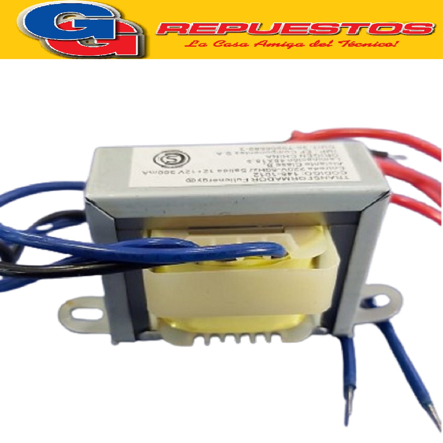 TRANSFORMADOR 12+12V 0.3A 300MA 24V medidas Laminado: 48X18. 5mm