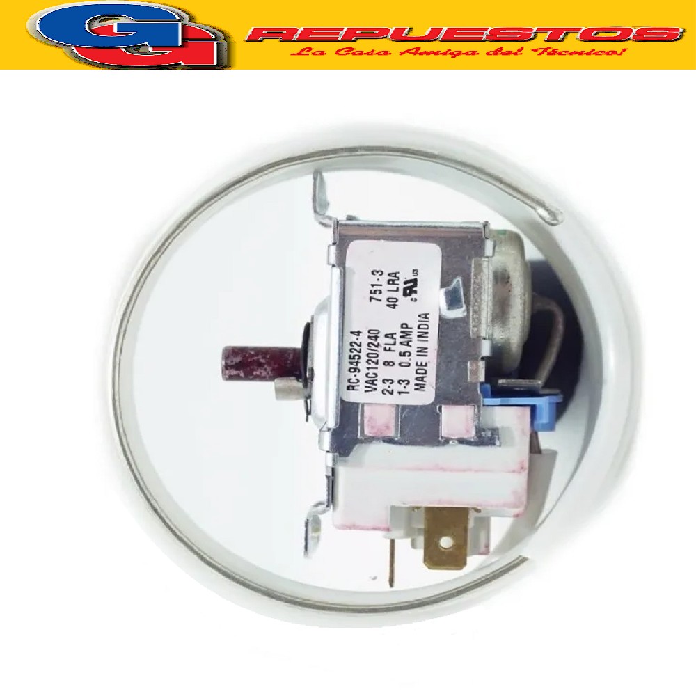 TERMOSTATO BLUESTAR RC94522-4S / PEABODY / RESISTENCIA (+3.5 -16.6_-22_-25.7) 3 CONTACTOS 2 FRIOS EJE REDONDO LENGUETA DE ARRASTRE CAPILAR 1150 mm REEMPLAZO TSV-9013-22